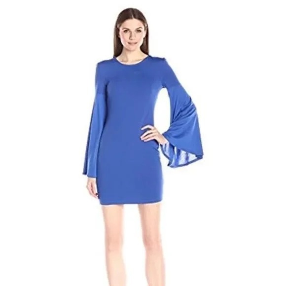 Buffalo David Bitton Women's Bellgirl Bodycon Dress with Flared Bell Sleeves - Picture 2 of 11